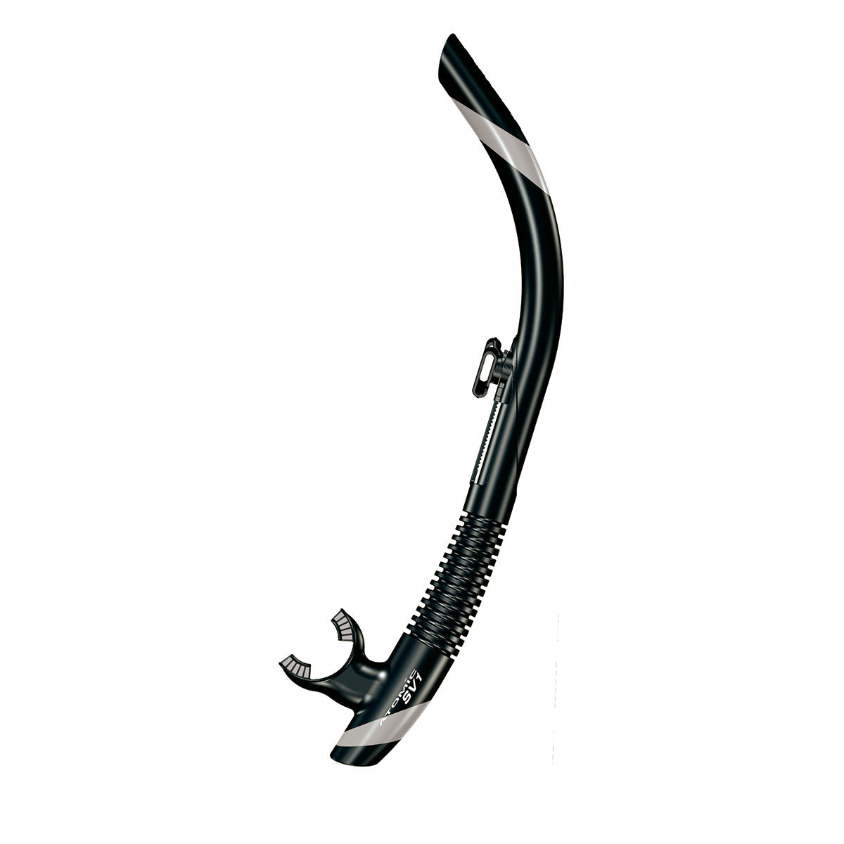 Atomic Aquatics SV1 Flex Snorkel Black/Silver | Diving Sports Canada | Vancouver