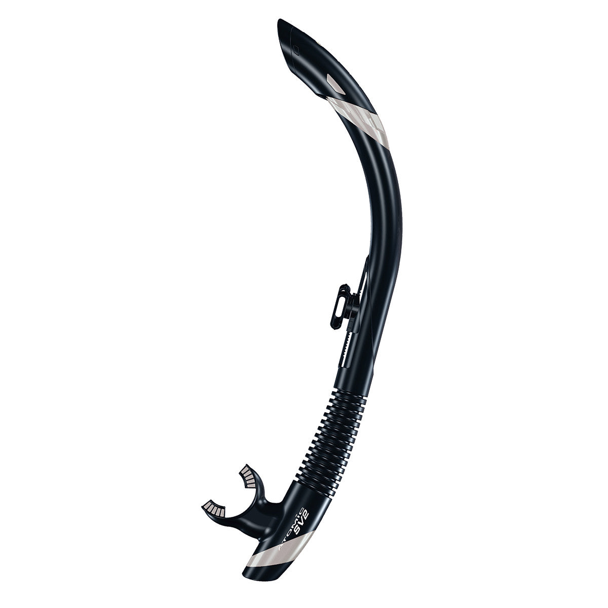 Atomic Aquatics SV2 Flex Snorkel Black/Silver | Diving Sports Canada | Vancouver