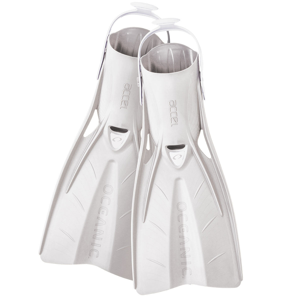 Oceanic Accel Open Heel Fins White | Diving Sports Canada | Vancouver
