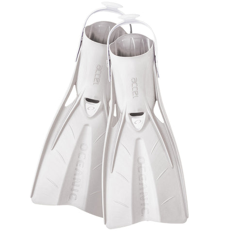 Oceanic Accel Open Heel Fins White | Diving Sports Canada | Vancouver