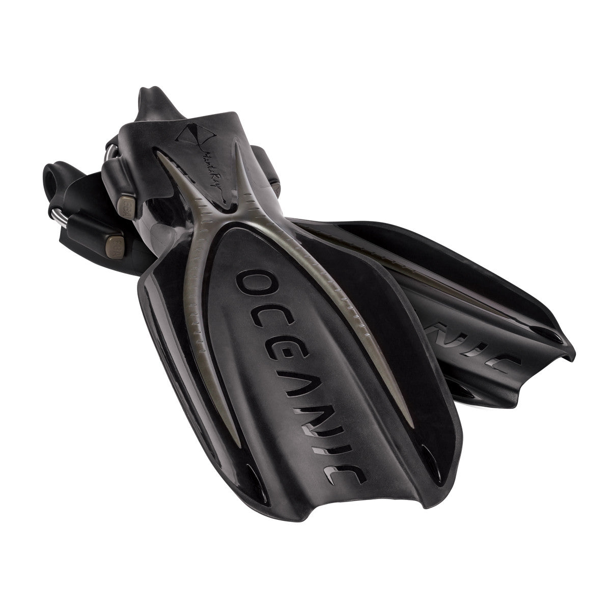 Oceanic Manta Ray Open Heel Fins Titanium/Black | Diving Sports Canada | Vancouver