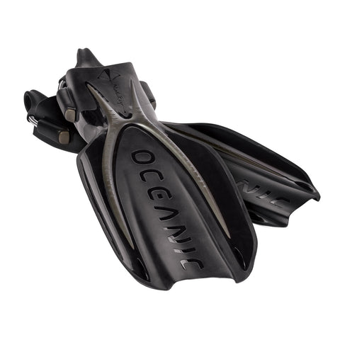 Oceanic Manta Ray Open Heel Fins Titanium/Black | Diving Sports Canada | Vancouver