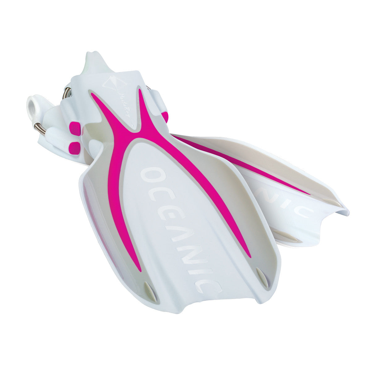 Oceanic Manta Ray Open Heel Fins Pink/White | Diving Sports Canada | Vancouver
