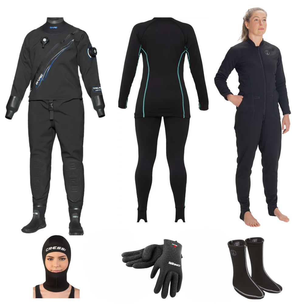 Bare Start Up Trilam Tech Dry Drysuit Women's Package | Diving Sports Canada | Vancouver