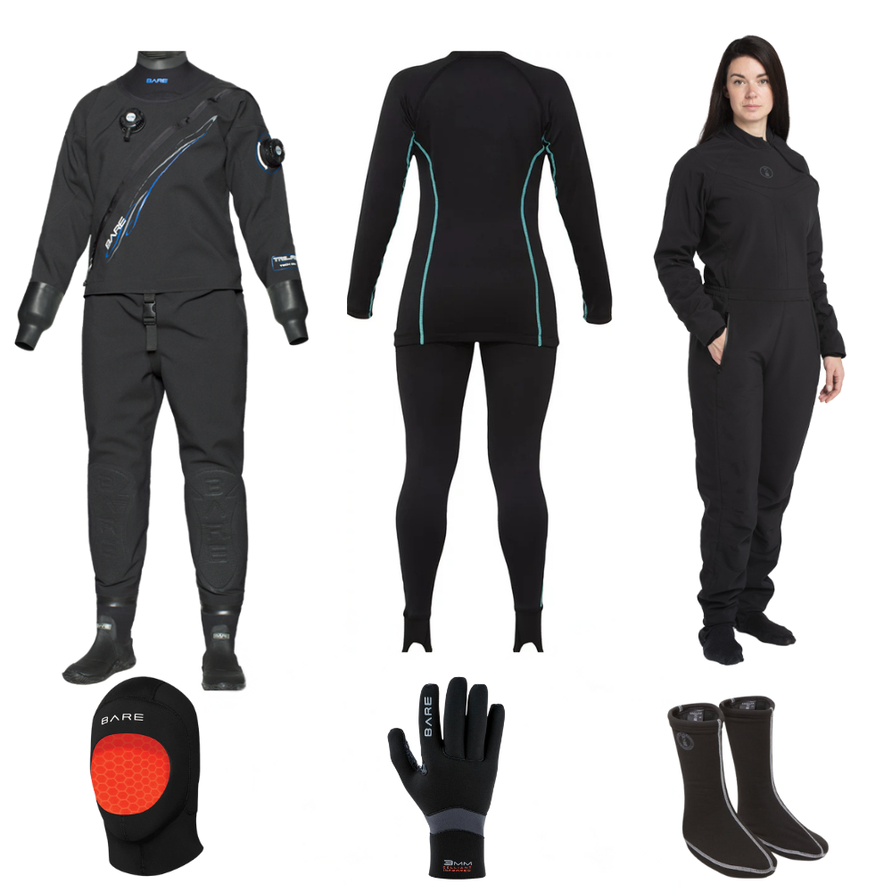 Bare Ultimate Trilam Tech Dry Women's Drysuit Package | Diving Sports Canada | Vancouver