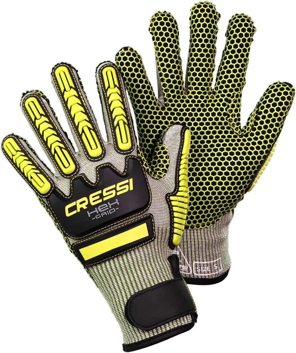 Cressi HEX Grip Gloves Lime | Diving Sports Canada | Vancouver
