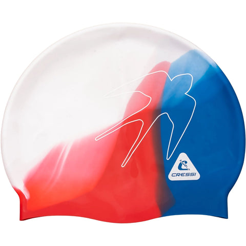 Cressi Swifty Kids Swim Cap White/Red/Blue | Diving Sports Canada | Vancouver