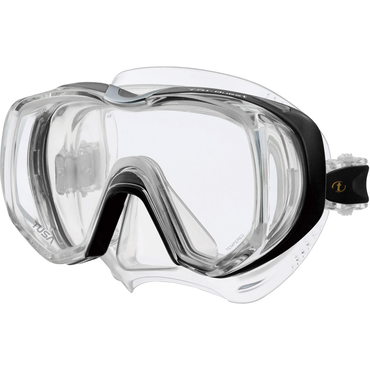 Tusa Freedom Tri-Quest Mask Clear/Black | Diving Sports Canada | Vancouver