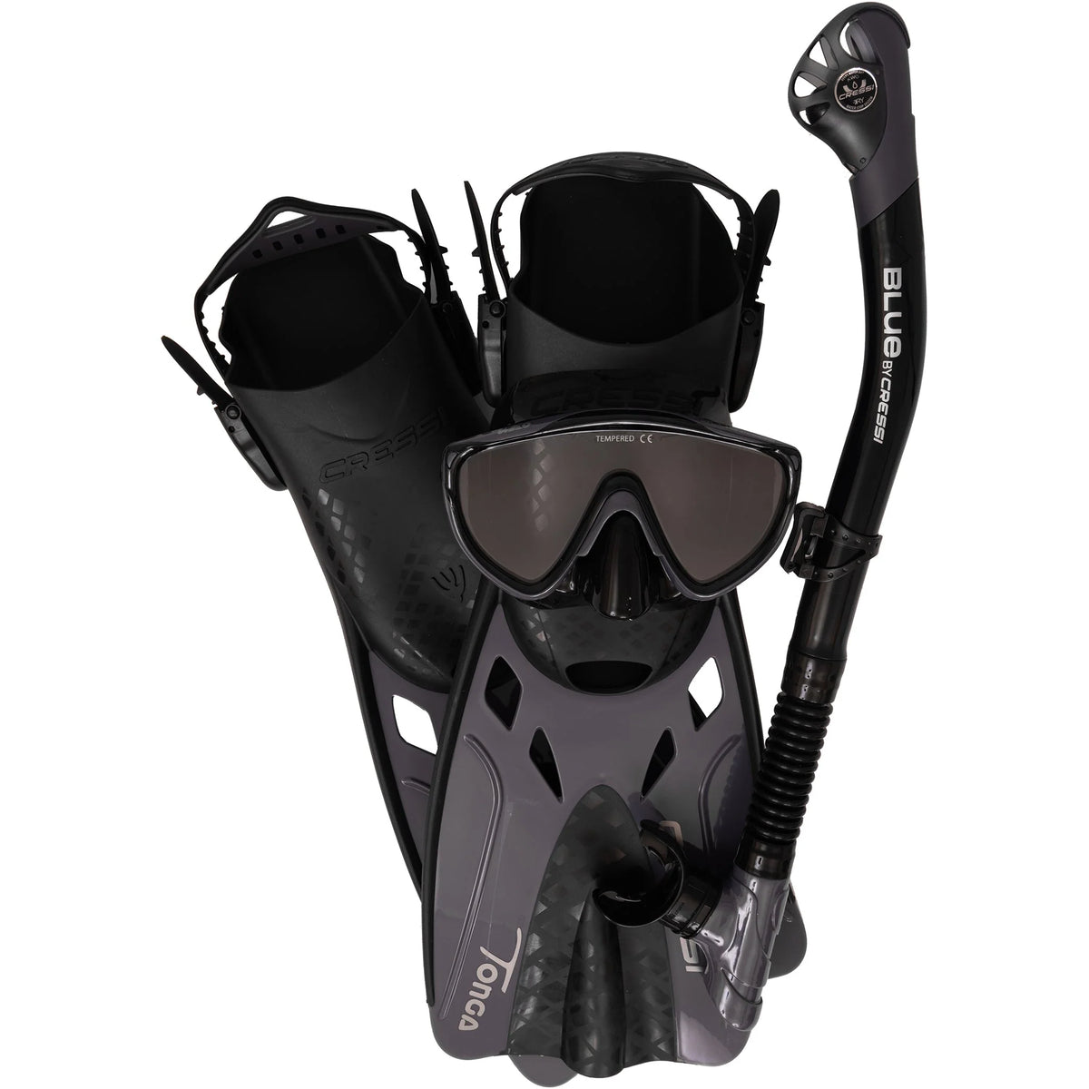 Cressi Tino Adventure Snorkelling Set Black/Graphite | Diving Sports Canada | Vancouver