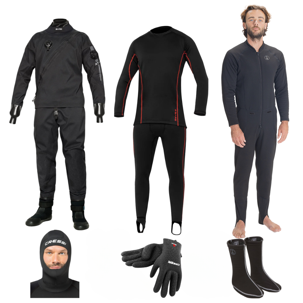 Bare Start Up Aqua-Trek 1 Tech Men's Drysuit Package | Diving Sports Canada | Vancouver