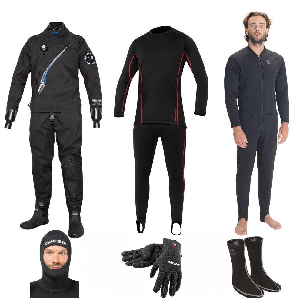 Bare Start Up Trilam Tech Dry Men's Drysuit Package | Diving Sports Canada | Vancouver
