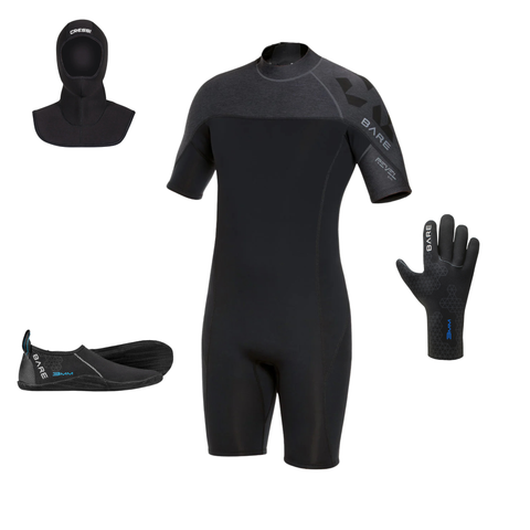 Bare Revel 2mm Men's Shorty Wetsuit Package | Diving Sports Canada | Vancouver