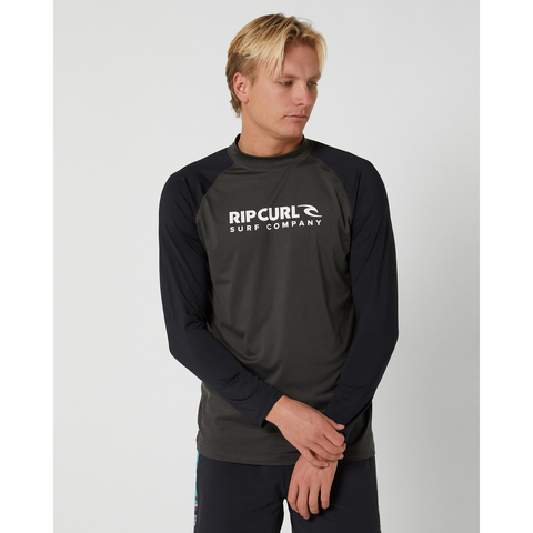 Rip Curl Shock Long Sleeve UPF Black Marle | Diving Sports Canada | Vancouver