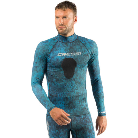 Cressi Hunter RashGuard Shirt Top Blue Camo | Diving Sports Canada | Vancouver