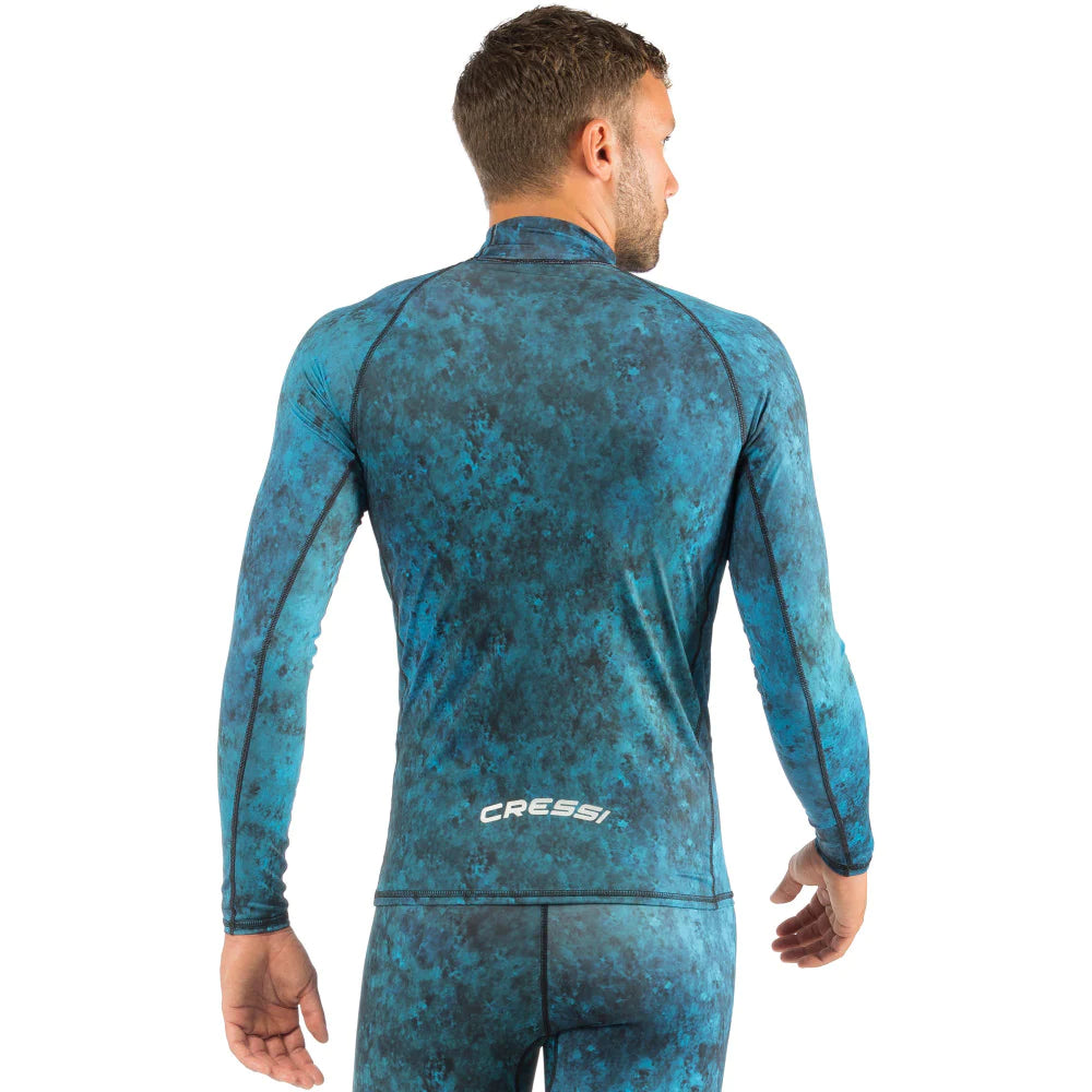 Cressi Hunter RashGuard Shirt Top Blue Camo | Diving Sports Canada | Vancouver