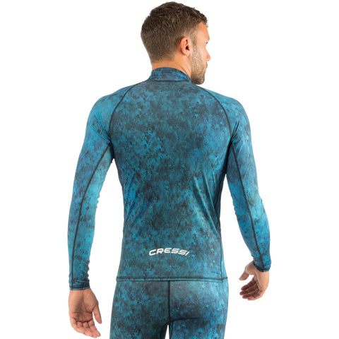 Cressi Hunter RashGuard Shirt Top Blue Camo | Diving Sports Canada | Vancouver