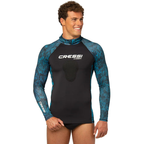 Cressi Cobia Rashguard Shirt Camo Blue | Diving Sports Canada | Vancouver