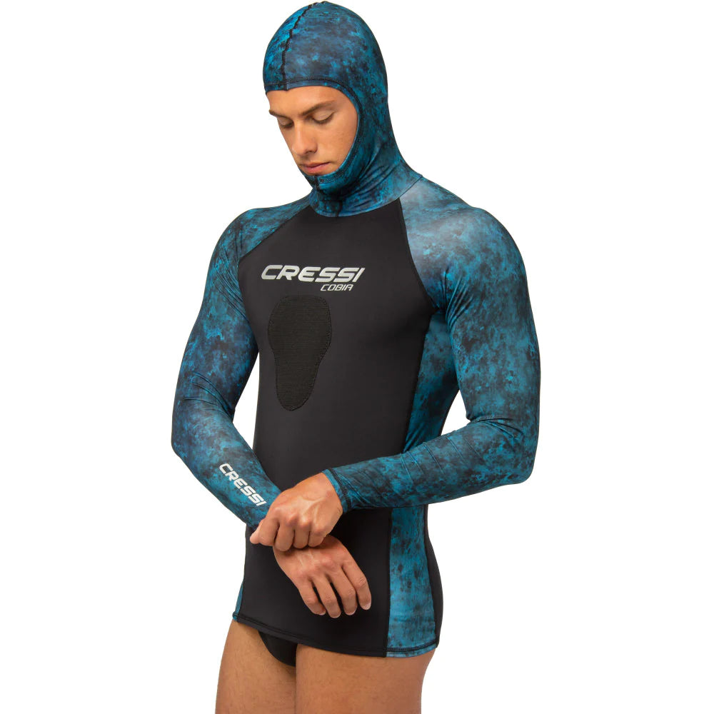 Cressi Cobia Rashguard Shirt Camo Blue | Diving Sports Canada | Vancouver