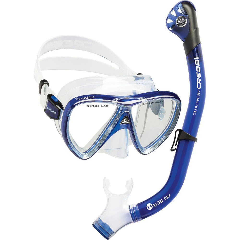 Cressi Ocean Snorkelling Combo Translucent Cobalt | Diving Sports Canada | Vancouver